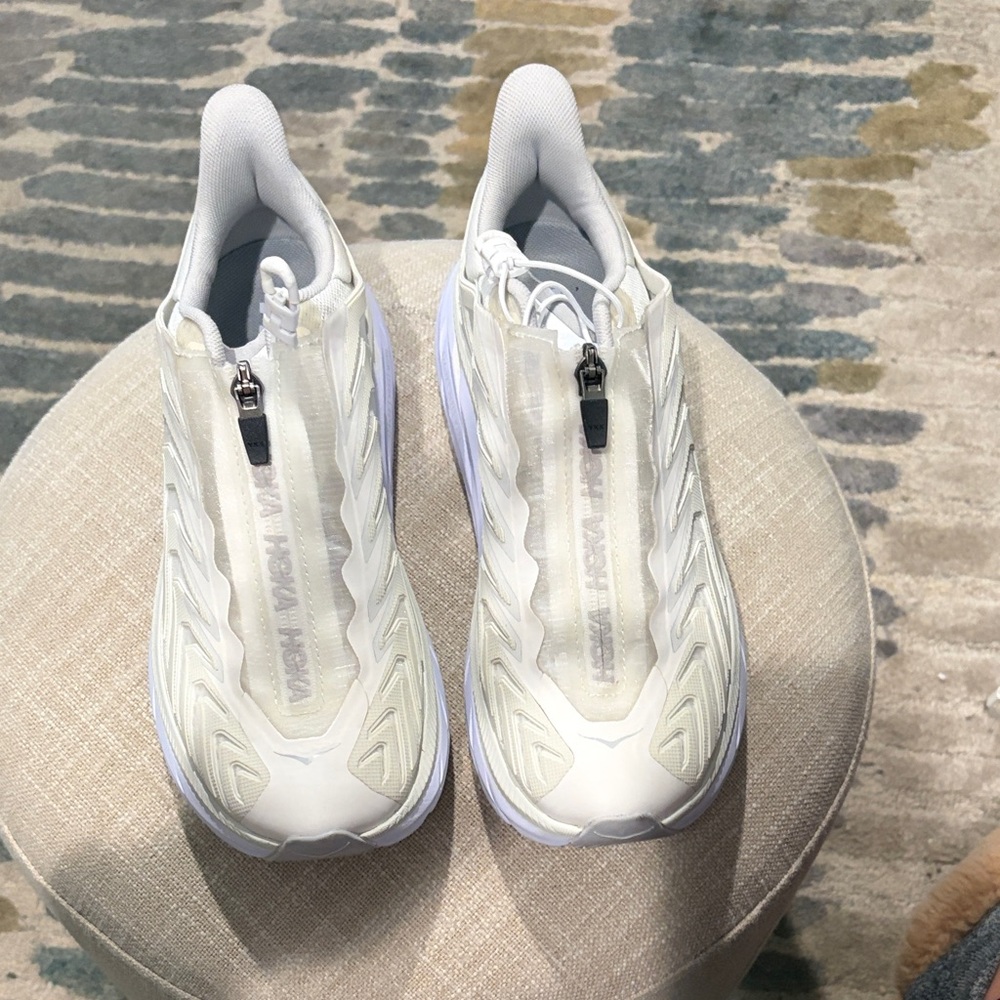 Hoka One One U Project Clifton White Sneakers, Women’s Size 8